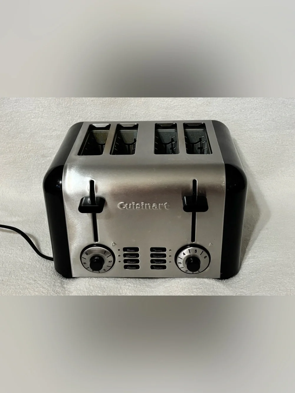 Cuisinart Stainless Steel 4-Slice Toaster with Black Controls